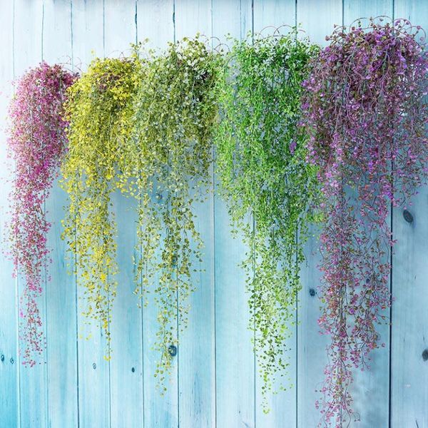 

decorative flowers & wreaths simulation hanging flower fake rattan plastic vine plant wall orchid interior home decoration