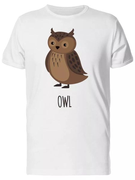

cute illustration of an owl men's tee -image by shutterstock, White;black