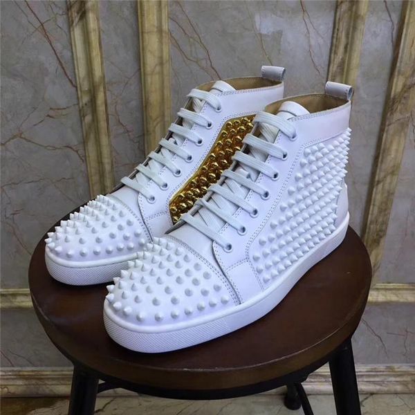 

dress shoes original brand 2021 trainers tennis high-casual men stud cow leather women sneakers fashion bottom, Black