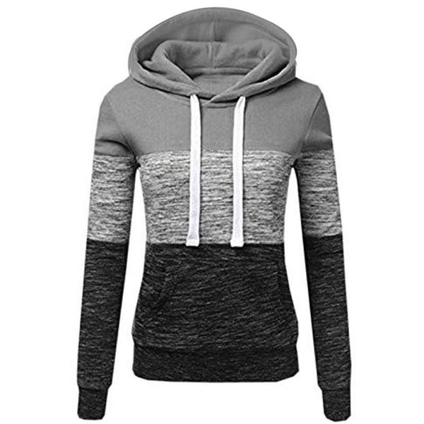 

women autumn simple long sleeve cute hoodies patchwork casual loose hooded comfortable pullover sweatshirt wholesale women's & sweatshi, Black