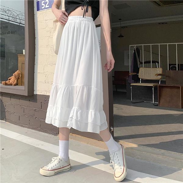 

skirts quality woman pleated skirt womens long summer women plus size clothing female black mujer faldas tn2792