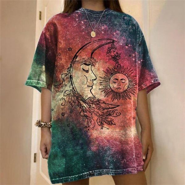 

women's t-shirt round neck print short sleeve y2k aesthetic graphic t shirts, White