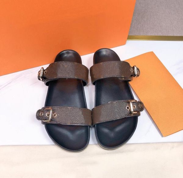 

beach slides women sandal rubber dia flat designer mule patent canvas men lady slipper slippers bom soles with flip flops summer box eplpg, Black