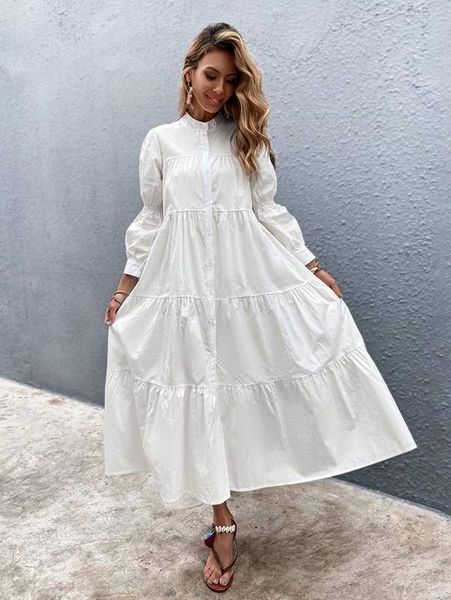 

solid button through babydoll dress without belt she, Black;gray