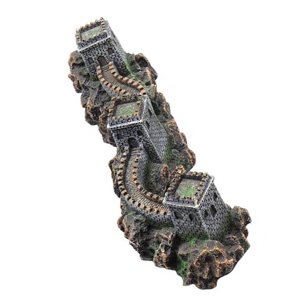 

decorations aquarium landscaping decor great wall rockery shaped fish tank ornament
