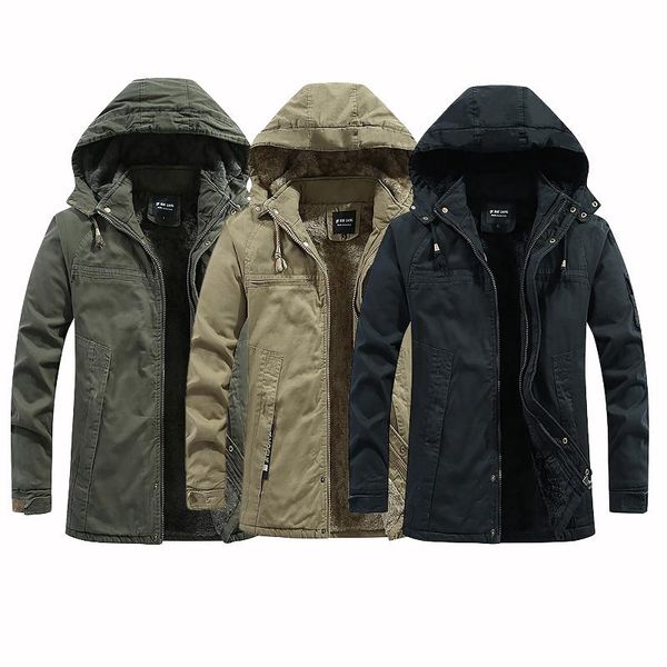 

men's jackets 2021 winter warm thick parkas jacket men cotton casual m-4xl plus size coat brand, Black;brown