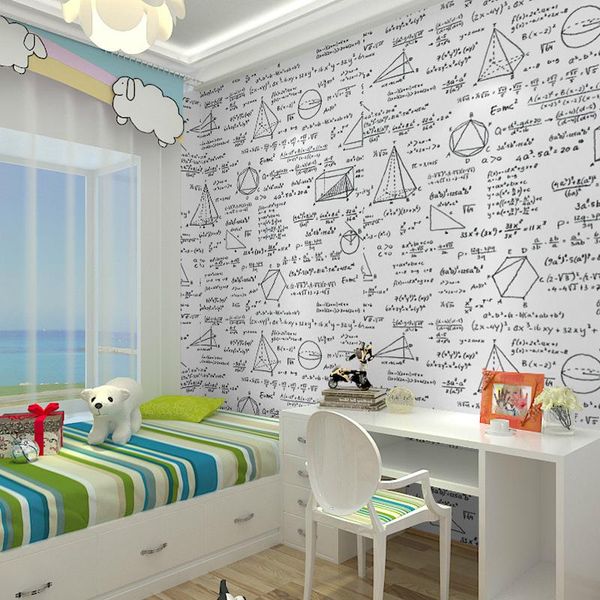 

wallpapers wallpaper blackboard geometry math formula personality black white for kids room uniqe gitfs