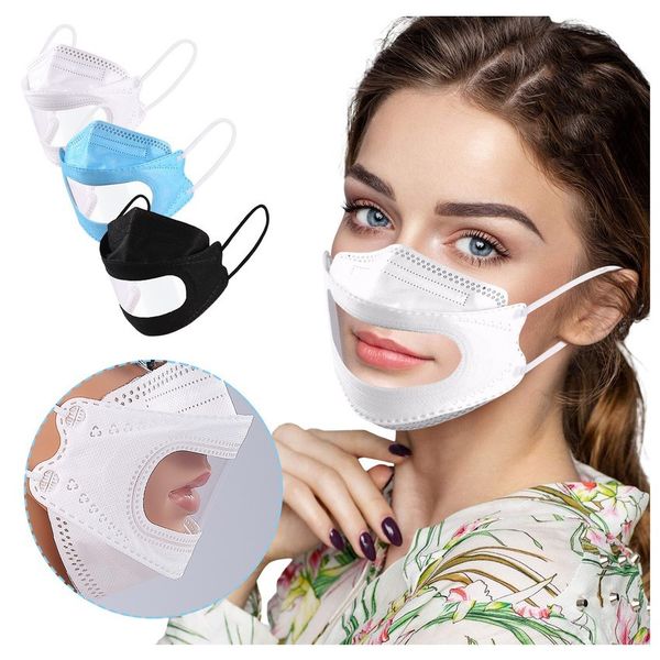 

transparent lips disposable solid fish shape 3ply earloop breathable windproof mascarilla monder scarf halloween cosplay mask