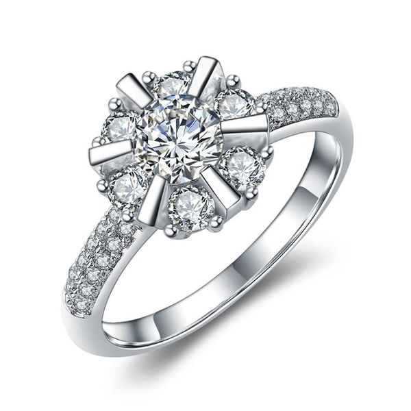 

wedding rings crystal from swarovskis exquisite lace hollow silver index finger wide ring for women fashion 925 jewelry, Slivery;golden