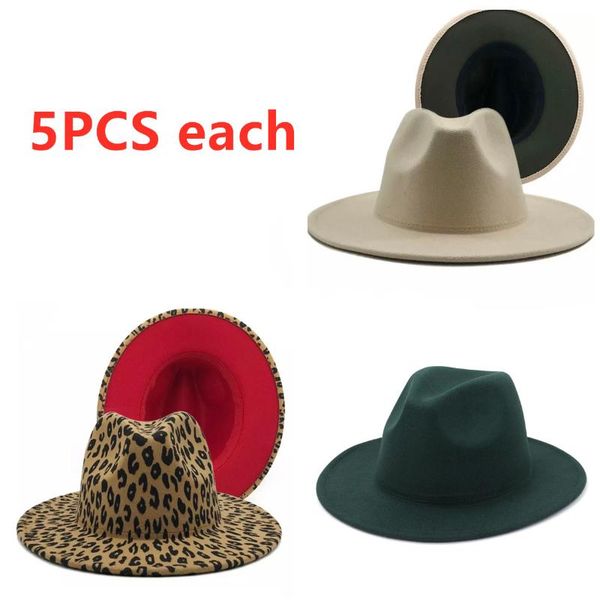 

fashion fall 2021 winter wide brim dark green fedora hat women men panama jazz cap trilby felt vintage hats wholesale, Blue;gray