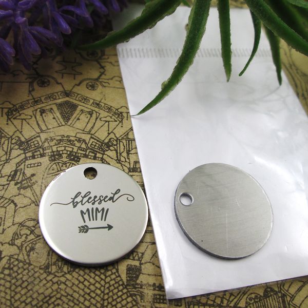 

40pcs--stainless steel charms"blessed mimi" more style choosing diy pendants fo necklace, Bronze;silver