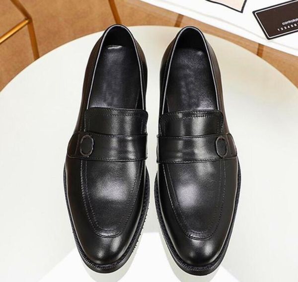 

men dress designers mules shoes metal chain leather casual shoe business loafers pattern fashion sneakers with buckle, Black