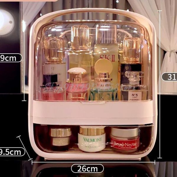 

storage boxes & bins net celebrity cosmetic box home deskdust-proof large capacity dressing table skin care product rack