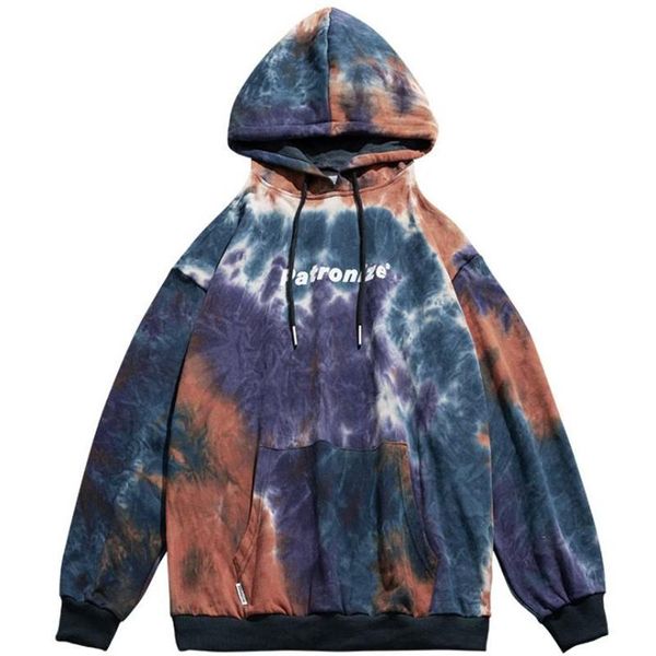 

men's hoodies & sweatshirts autumn spring men hoodie fashion casual loose leisure street style cool tie-dye o-neck smooth male, Black