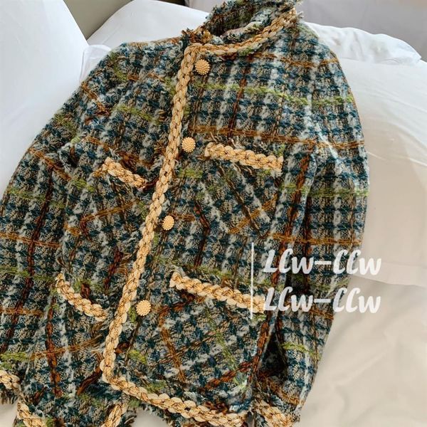

woven phnom penh tweed coat 2021 spring women's port style thin, White
