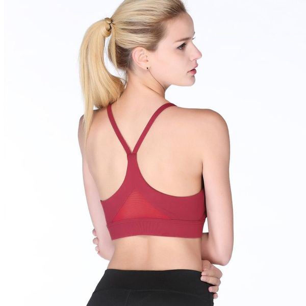 

gym clothing women high impact sports bra push up nylon quick dry mesh yoga jogging workout femme underwear brassiere for fitness, White;black