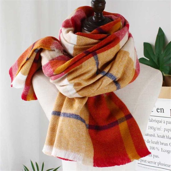 

scarves women plaid with raw edges ladies girls warm capes soft rectangle shawls woven checks wraps female long winter scarf, Blue;gray