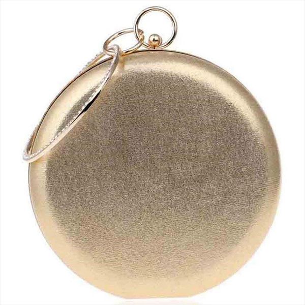 

dcos round shaped women evening bags diamonds simple clutches chain shoulder gold