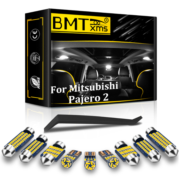 

bmtxms 11pcs canbus vehicle led bulbs interior light package kit for mitsubishi montero shogun pajero 2 v31 v32 v33 (1990-1999) emergency li