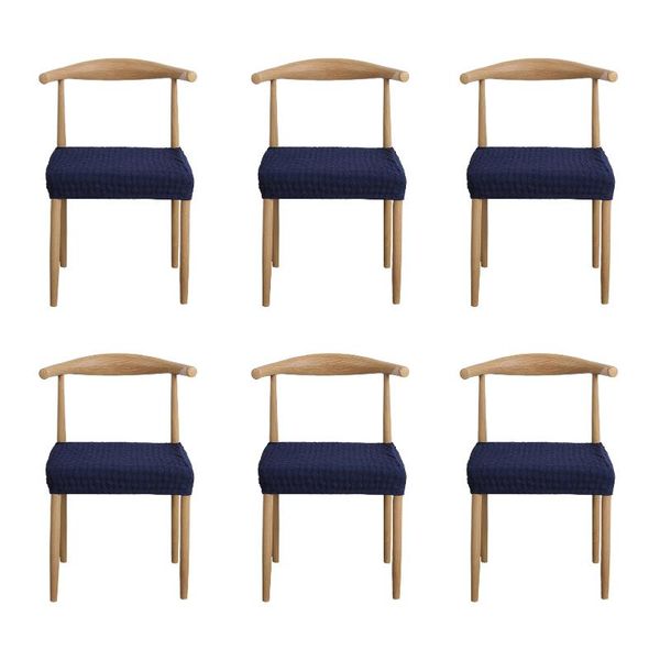 

6pcs high stretch reusable jacquard weave slipcover washable solid furniture protector soft dining chair seat cover removable covers