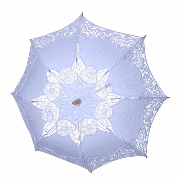 

other accessories zyllgf lace manual opening wedding umbrella bridal parasol for shower, White