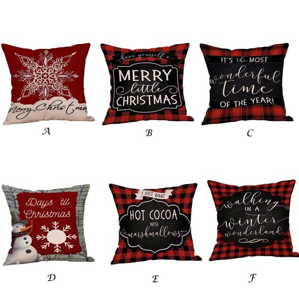 

pillow case christmas pattern sofa car throw cushion cover home decor pillowcase kussensloop 928