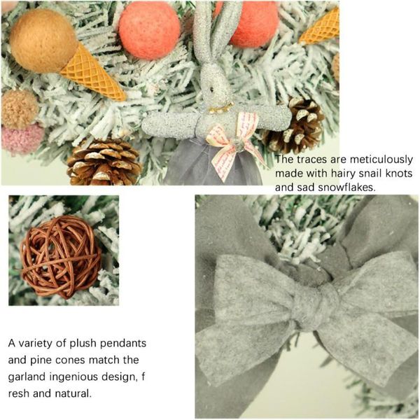 

decorative flowers & wreaths creative hanging wreath artificial flower xmas tree decor garland wedding christmas decoration party home suppl