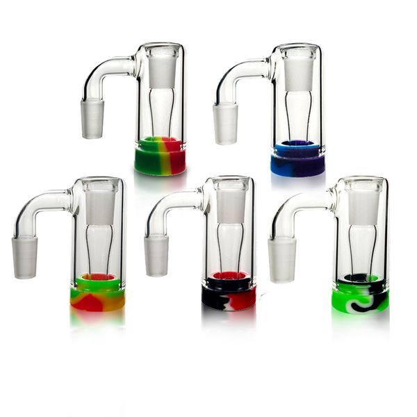 14mm macho macho coletor de cinzas com cores silicone contém acessórios para fumar reto slicone bong para tubos de água Bongs em stock AH-P501