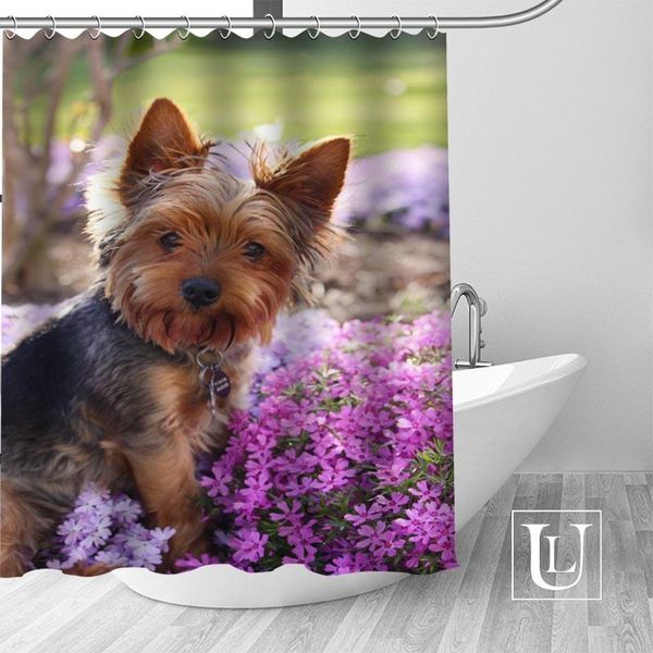 

shower curtains nice custom pet doggy yorkshire curtain personalized pattern bath waterproof fabric for bathroom more size