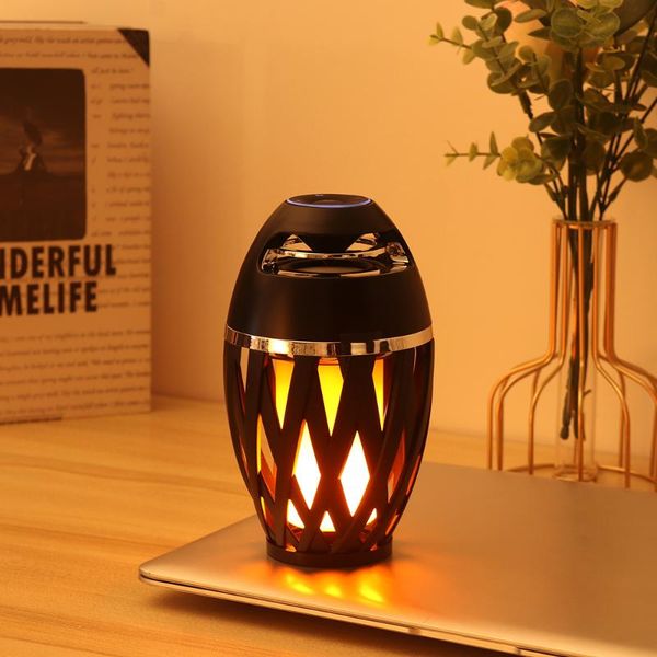 

led flame speakers torch speaker stereo wireless portable outdoor with flickers lights strong endurance