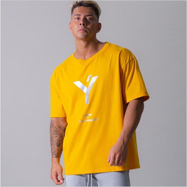 

t-shirt men casual short sleeves t shirt gym fitness bodybuilding elasticity compression quick dry shirts male workout tees men's t-sh, White;black