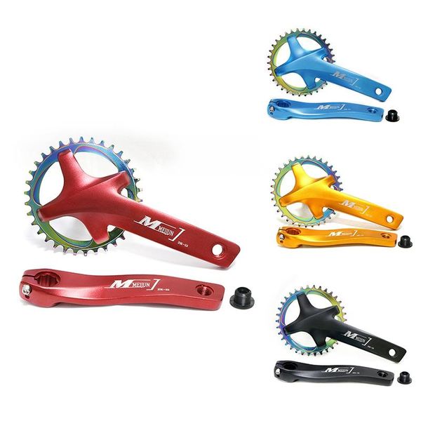

bike heels & chainwheels meijun 170 mtb mountain bicycle hollow integrated crank single speed disc 104bcd 34t crankset bottom bracket