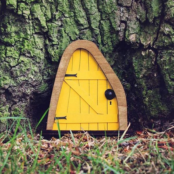 

garden decorations mini miniature fairy gate yard sculpture courtyard wooden window door for tree gnome art statues decoration crafts d u7n4
