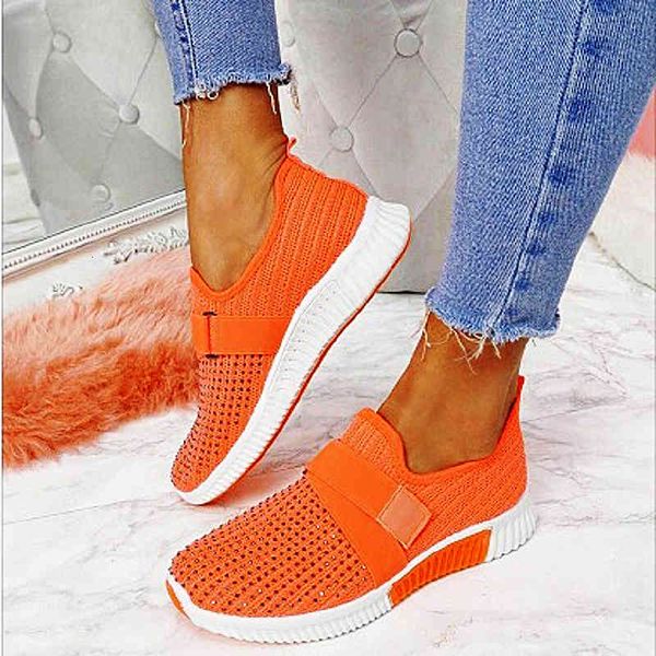 

dress shoes crystal woman shoes gliding in vulcanized flat ladies crocheted outdoors breathable female casual sports plus size gxab, Black