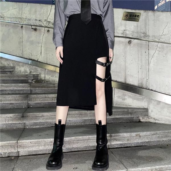 

ins korean clothes black streetwear ulzzang cool women's clothing asymmetric hipster fashion brand ladies skirts style weilian