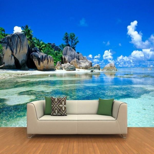

wallpapers dropship custom mural non-woven bedroom livig room tv sofa backdrop 3d po wallpaper ocean sea beach home decor