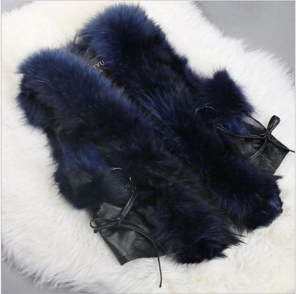 

women's vests waistcoats womens large size winter autumn imitation fur pu leather patchwork short section female vest coats j2997 5m34, Black;white