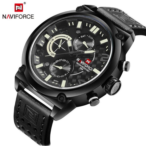 

wristwatches brand naviforce fashion casual quartz watch men's 3atm waterproof sport watches men stainless steel clock relogio masculin, Slivery;brown