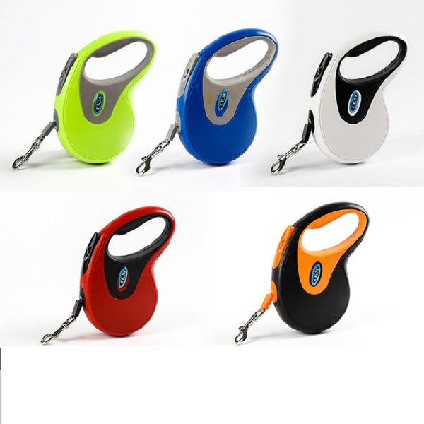 

dog collars & leashes 3/5m retractable leash running adjustable rope nylon ribbon for walking small medium large