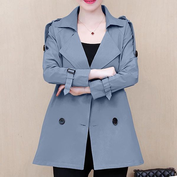 

women's trench coats women clothes spring coat double-breasted thin plus size outerwear woman fashion short windbreaker abrigo mujer, Tan;black