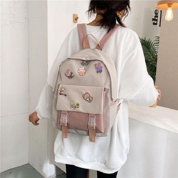 Backpack Fashion Women Kawaii ombro bolsa para meninas adolescentes multifuncionais pequenas mochilas da escola de foles travle fashio