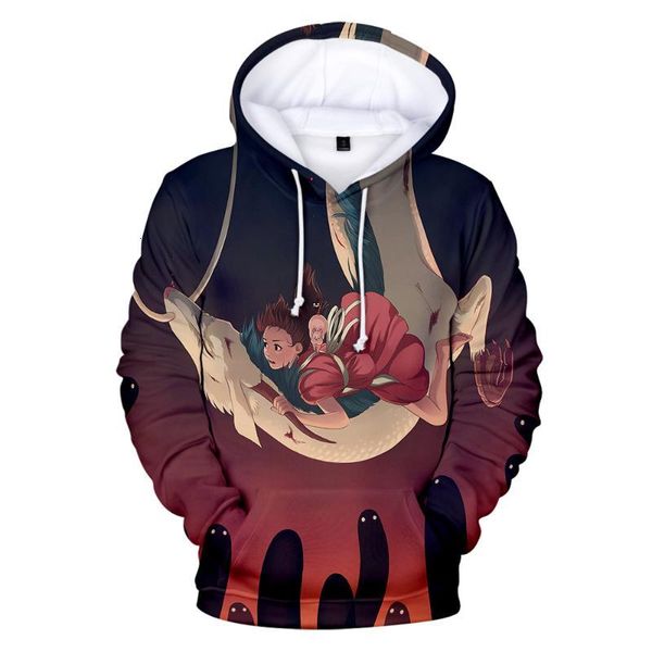 

Men's Hoodies & Sweatshirts 3D Print Spirited Away Anime Manga Casual Long Sleeves Men/women Spring Autumn Hoodie Boys Coat PFD7, Black
