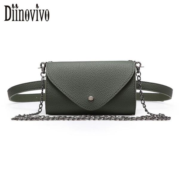 

waist bags diinovivo fashion women bag chain shoulder female belt phone pouch brand designe fanny pack dnv0969