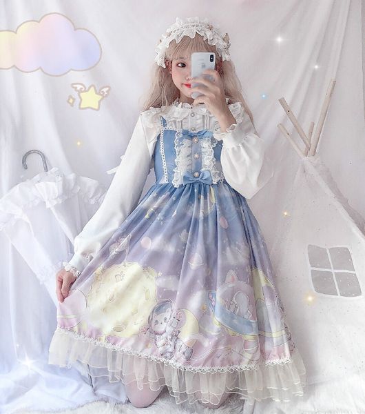 

luxury casual dresses creative dign observer jsk drs gradient lolita, Black;gray