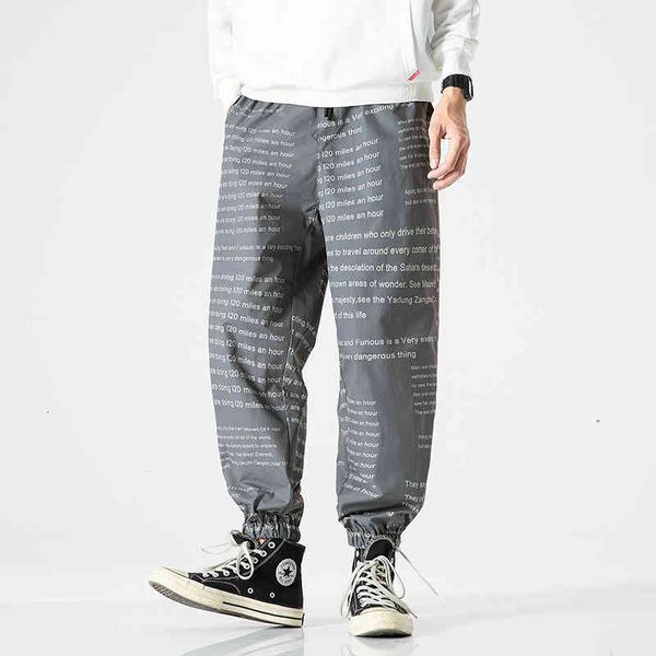

pant hip hop cargo pants streetwear fashion letter printed joggers sweatpants male casual harem trousers harajuku men clothing, Black
