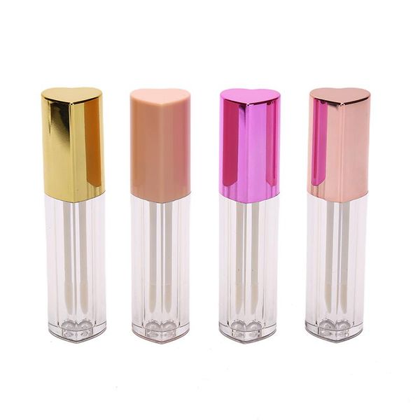 

storage bottles & jars 5pcs 4ml makeup tool cute nude heart shape empty lip gloss tubes clear