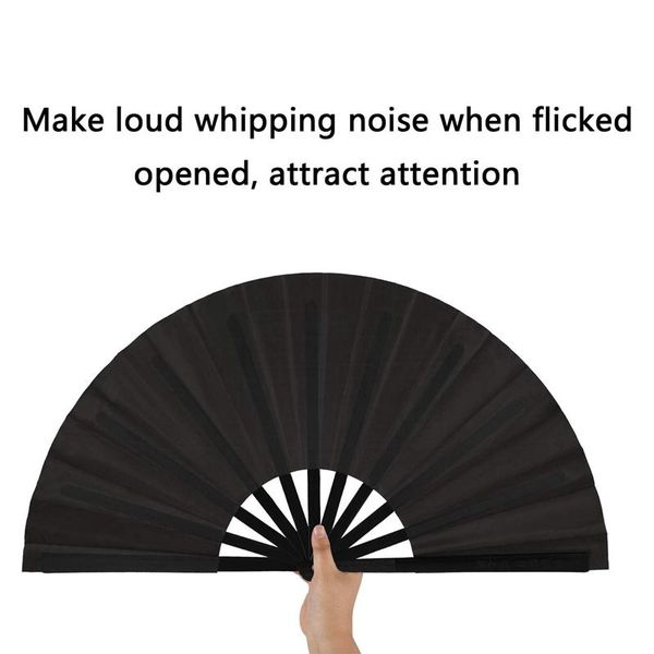

pieces large folding fan nylon cloth handheld chinese tai chi black decoration fold hand for par other home decor