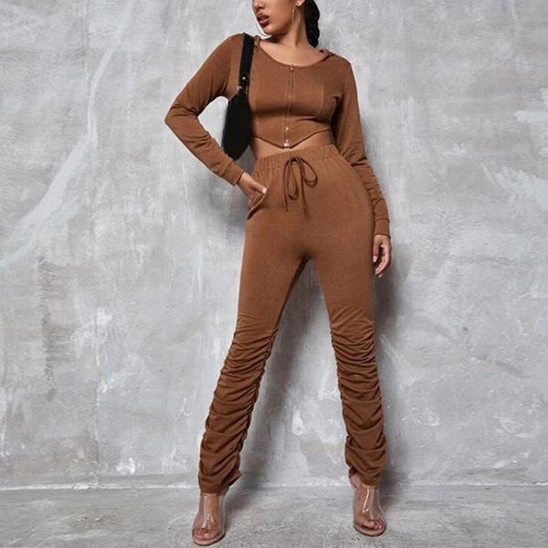 

woman two piece outfit set tracksuit fashion ladies leisure long sleeve solid color sweatshirt +pants suit gym sportswear #3 clothing, White;black