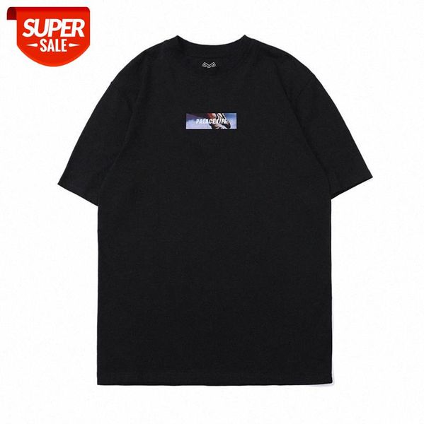 

european and american trendy high street short-sleeved t-shirt dark casual sneakers letter printing for men women #i30f, White;black