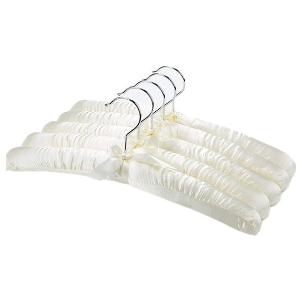 

satin padded hangers for delicate wedding dresses silk with anti-rust swiveling chrome hook winter sweaters & racks